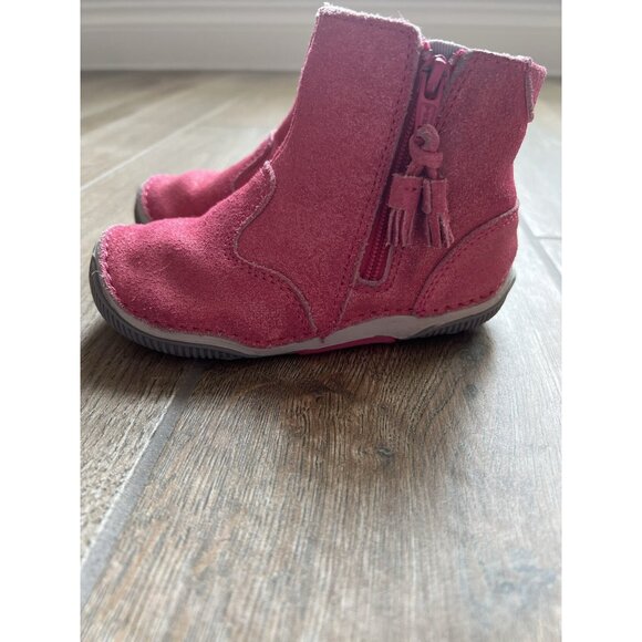 Stride Rite Pink Sparkly Zippered Boots Sz 8W - Picture 2 of 7
